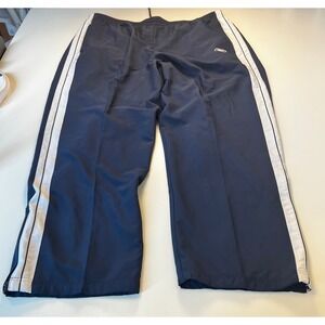 Reebok Mens XL Blue Track Pants Athletic Warm Up Side Stripe Drawstring